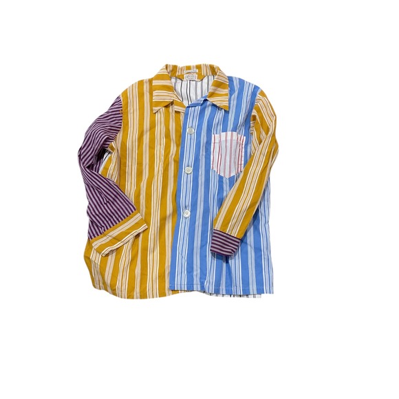 Vint Weldon Mens Pajama Set Striped Button Up Top Pants Sleepwear Loungewear - Picture 2 of 5